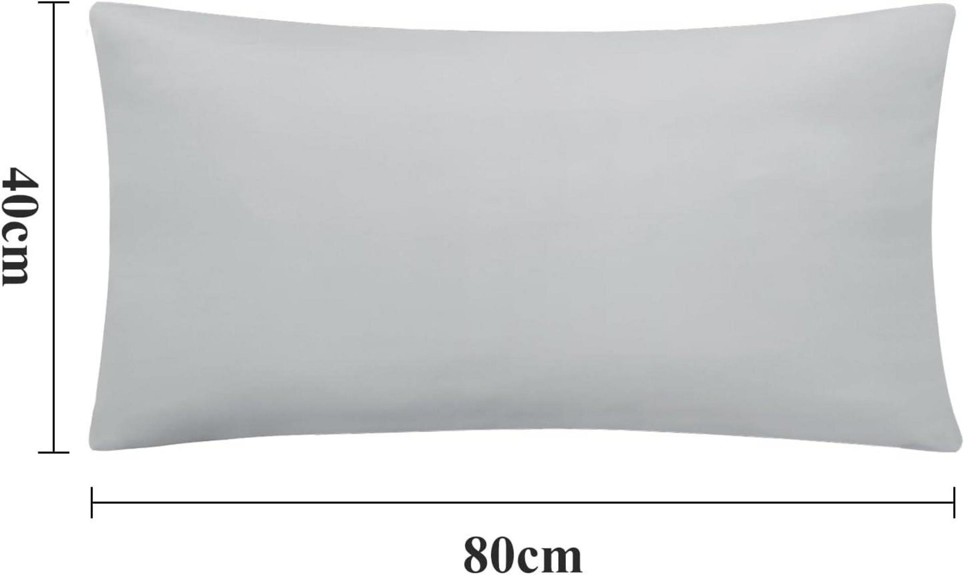 Kissenbezug 40x80 2er Set Hellgrau Reißverschluss Mikrofaser Weich