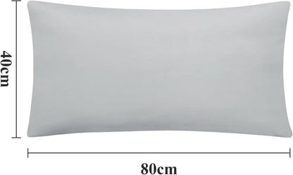 Kissenbezug 40x80 2er Set Hellgrau Reißverschluss Mikrofaser Weich