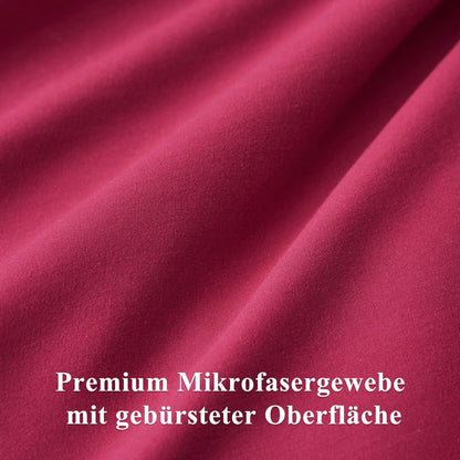 2er Set Kissenbezug 80x80 Rot Mikrofaser Weich Reißverschluss