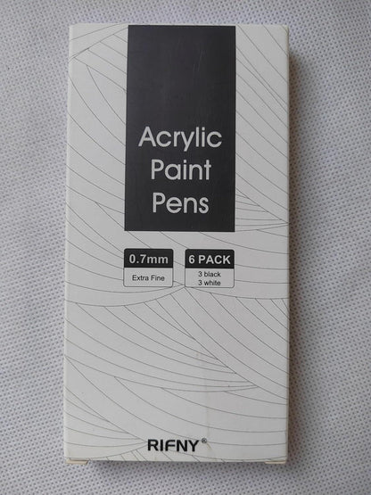 Acrylstifte Set Permanent Marker für Steine, wasserfest, 3 Schwarz + 3