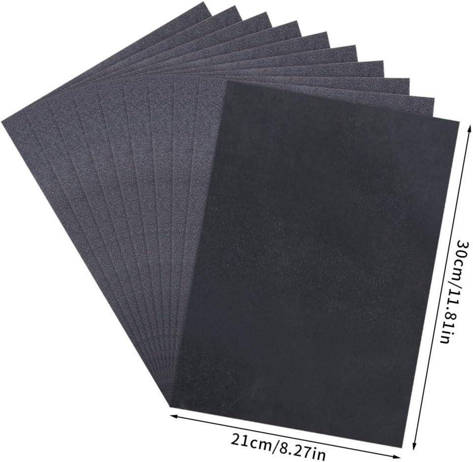 100 Blatt Kohlepapier mit 5 Prägestift Set, A4