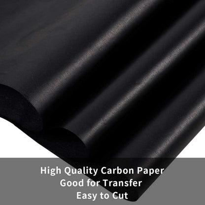 Bohoman 100 Blatt Kohlepapier mit 5 Prägestift Set A4 Schwarz