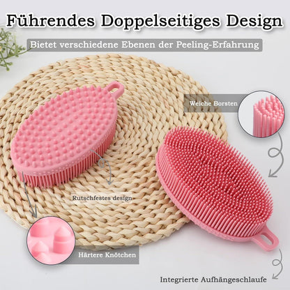 Silikon Körperbürste Doppelseitig Badebürste Rosa