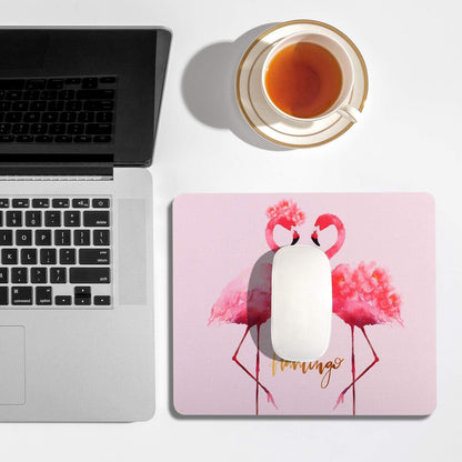 Kleines Mauspad Flamingo Motiv Rosa 24x20cm für Computer und Laptop