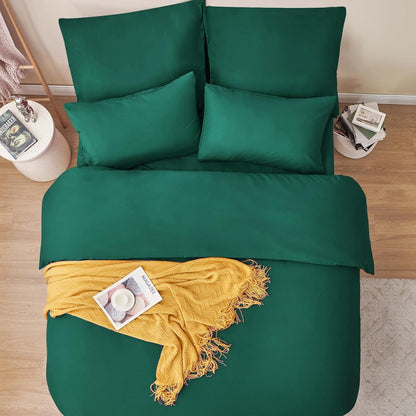 Bettwäsche 220x240 grün - 3tlg. Set mit Kissenbezügen