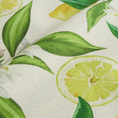 4er Set Kissenbezüge Zitrone 45x45cm Gelb Grün Polyester