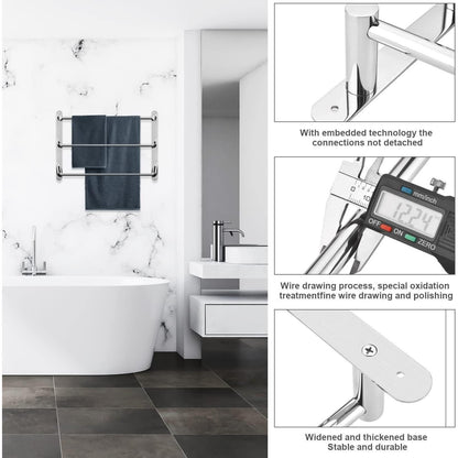 3-stöckige Handtuchstange 80cm Edelstahl ohne Bohren