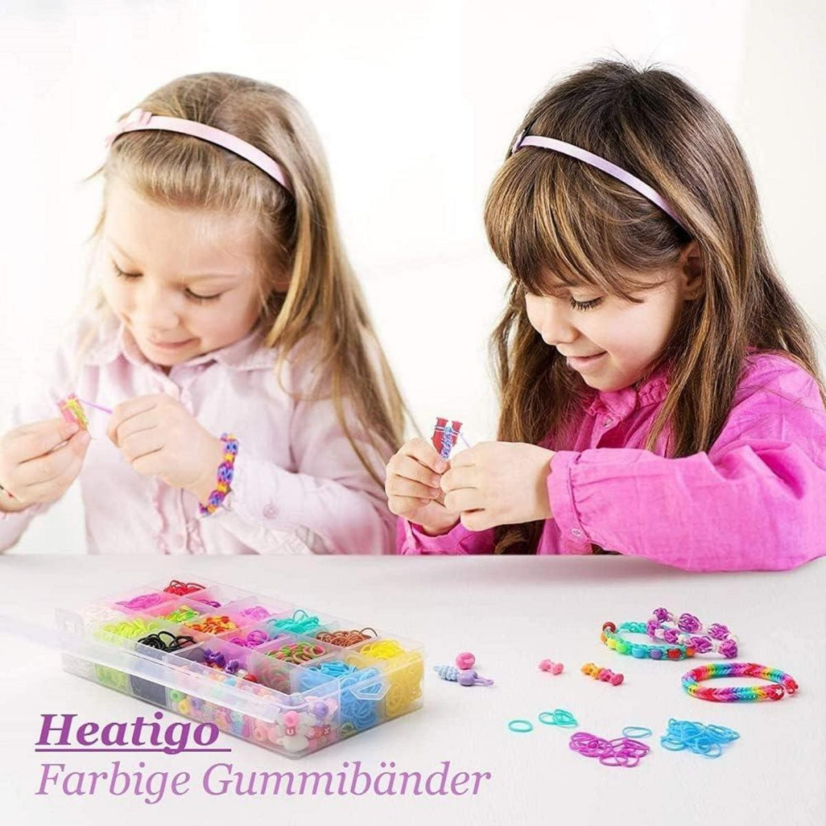 Heatigo Loom Bänder Set 1600 Loops Gummis Armbänder Starter