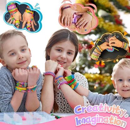 Regenbogen Loom Bänder Set 1600 Gummis Starter DIY Kit Kinder Armbänder