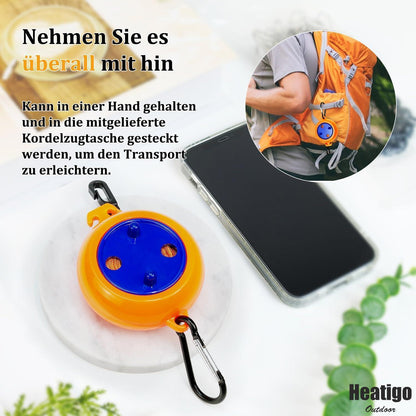 Ausziehbare Wäscheleine 10m Camping Reise Outdoor Orange