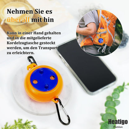 Ausziehbare Wäscheleine 10m Camping Outdoor Reise Urlaub Orange