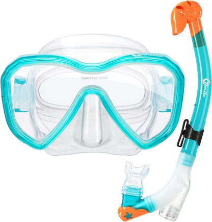 Kinder Schnorchelset mit Dry Schnorchel und Anti-Fog Taucherbrille