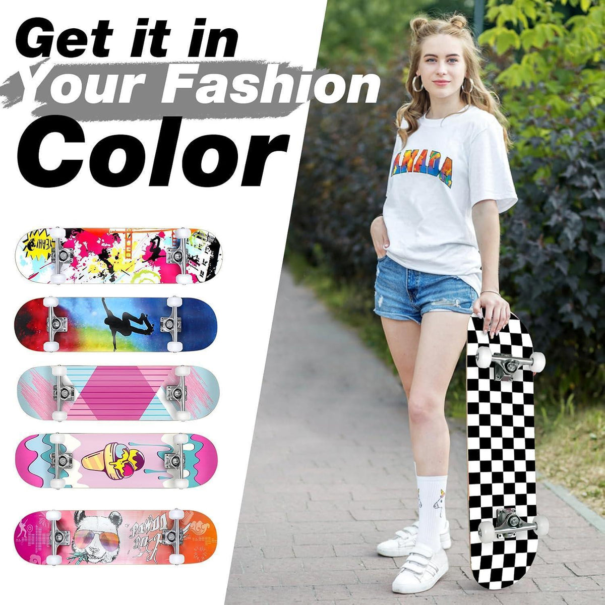 Komplettes Cruiser Skateboard 31x8 Zoll – Robust & Für Anfänger