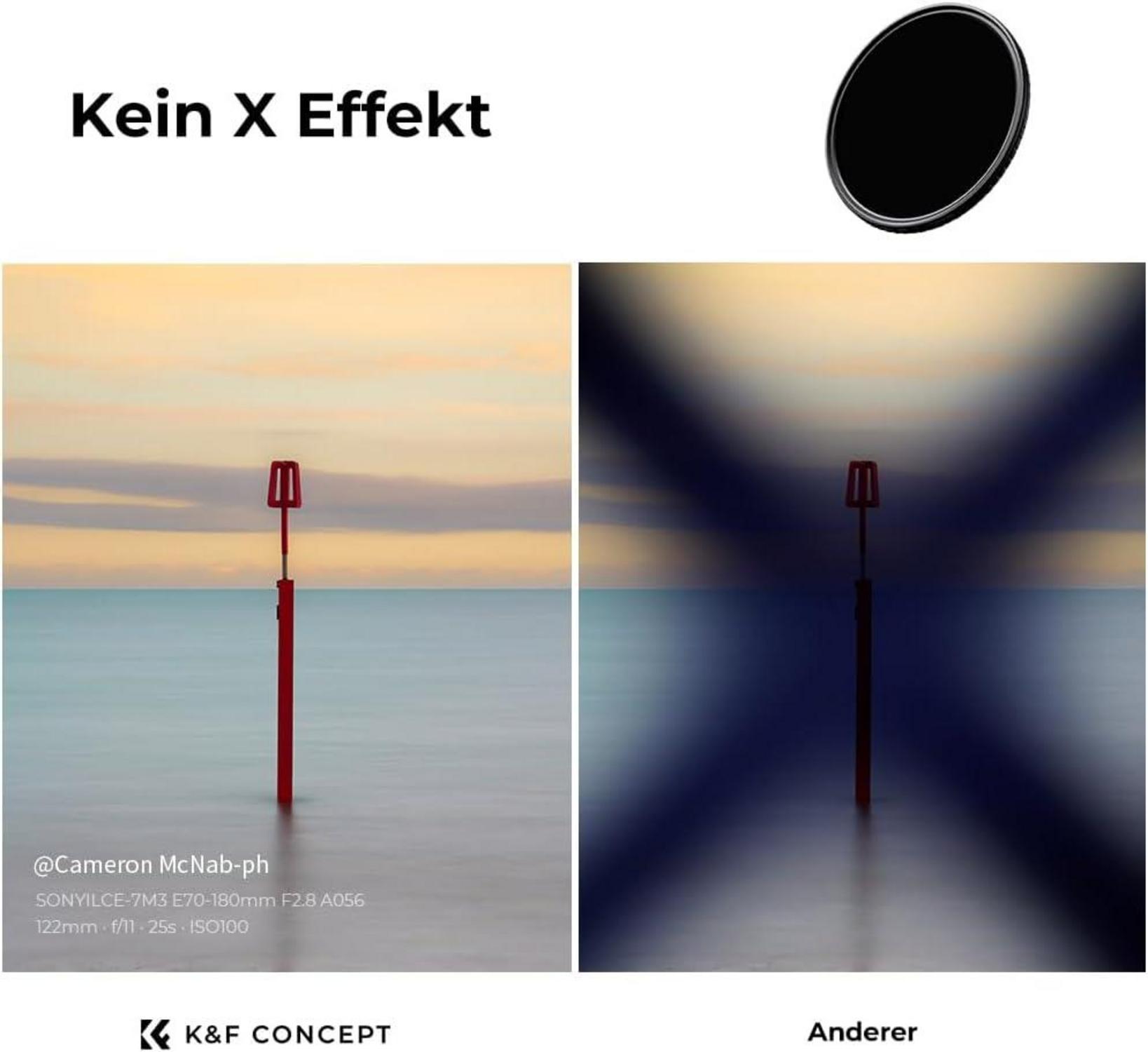 Variable ND Filter 55mm Slim ND8-128 Graufilter 3-7 Stop
