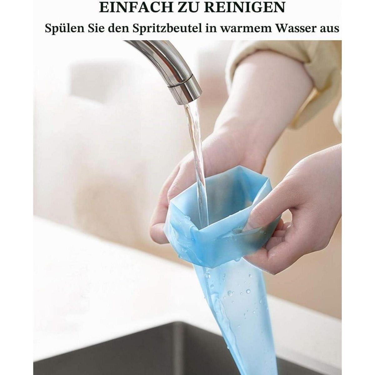 8-tlg. Spritztüllen-Set mit Silikon-Spritzbeutel für Kuchen & Torten