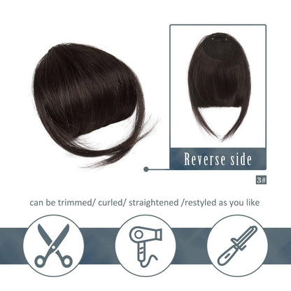 Echthaar Clip-in Pony, Dunkleres Braun, Dick Pony Extensions, Fringe
