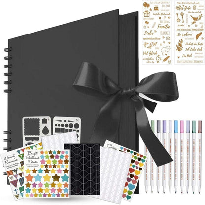 Schwarzes Fotoalbum DIY 80 Seiten Abschluss Hochzeit