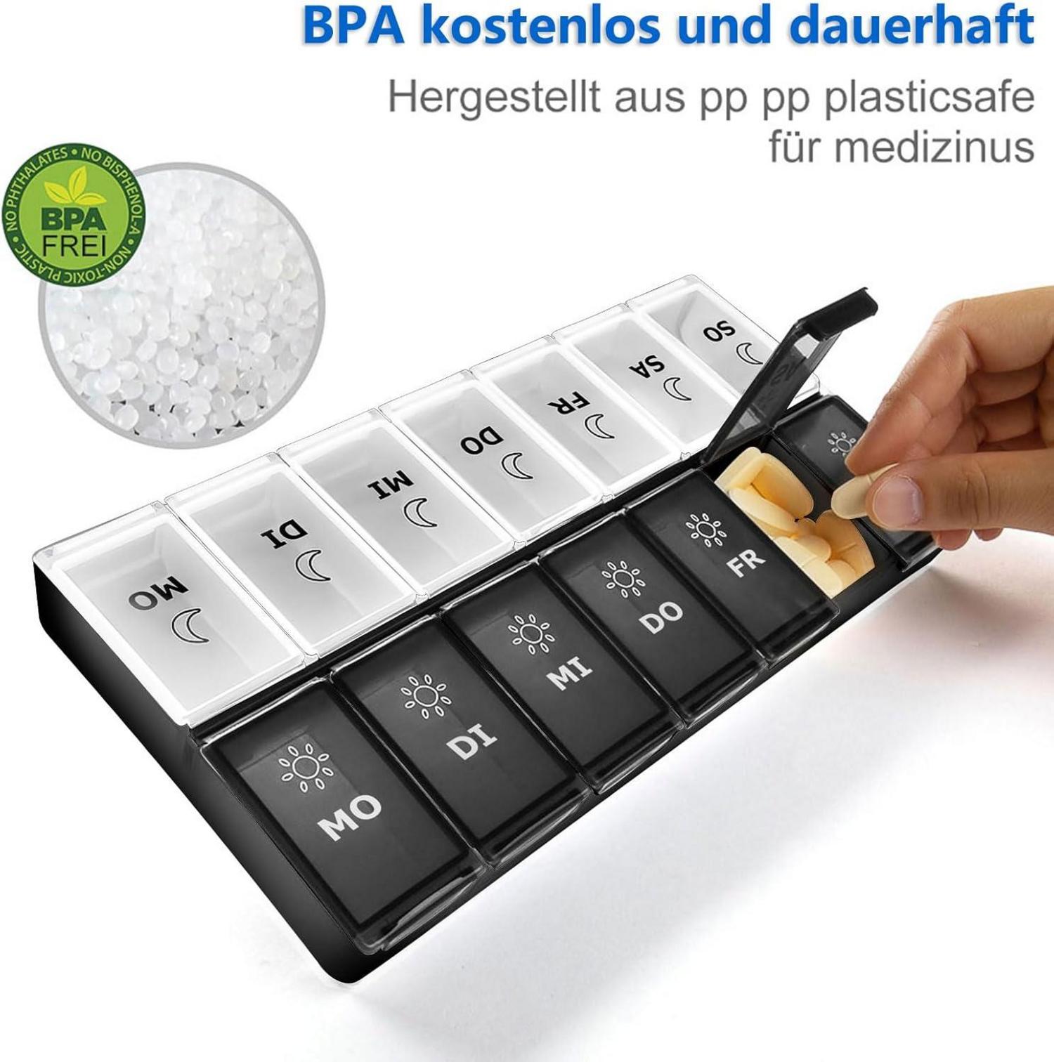 Tablettenbox 7 Tage Medikamentendose BPA-frei XL für