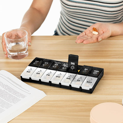 Tablettenbox 7 Tage XL Medikamentendispenser Vitamine White