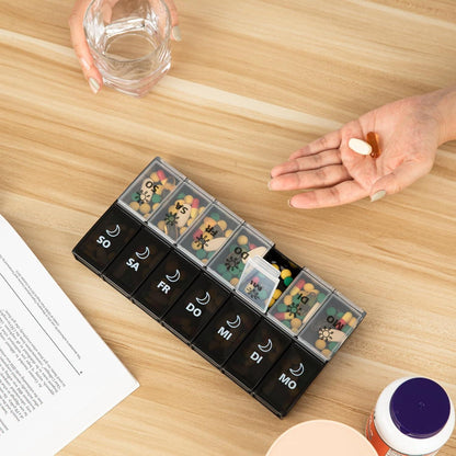 Tablettenbox 7 Tage Medikamentendose Groß XL Dispenser Vitamine BPA-frei