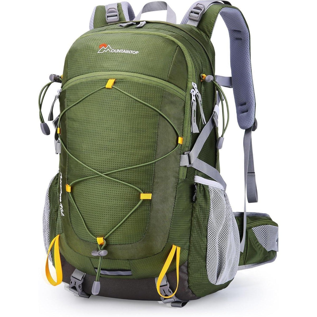 Trekkingrucksack 40L mit vielen Fächern, Armeegrün