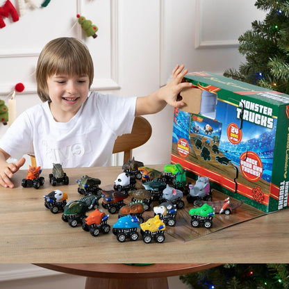 Adventskalender Kinder mit 24 Monster Truck Spielzeugen