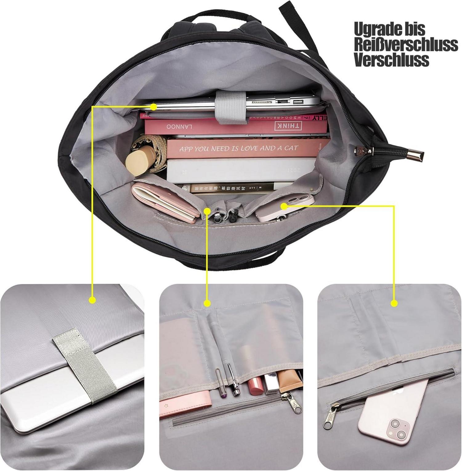 KALIDI Rucksack Damen Herren Tagesrucksack Laptopfach