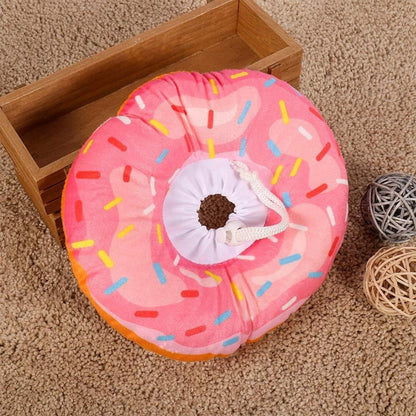 Katzen Halskrause Soft Weich Schutzkragen Rosa Donut einstellbar