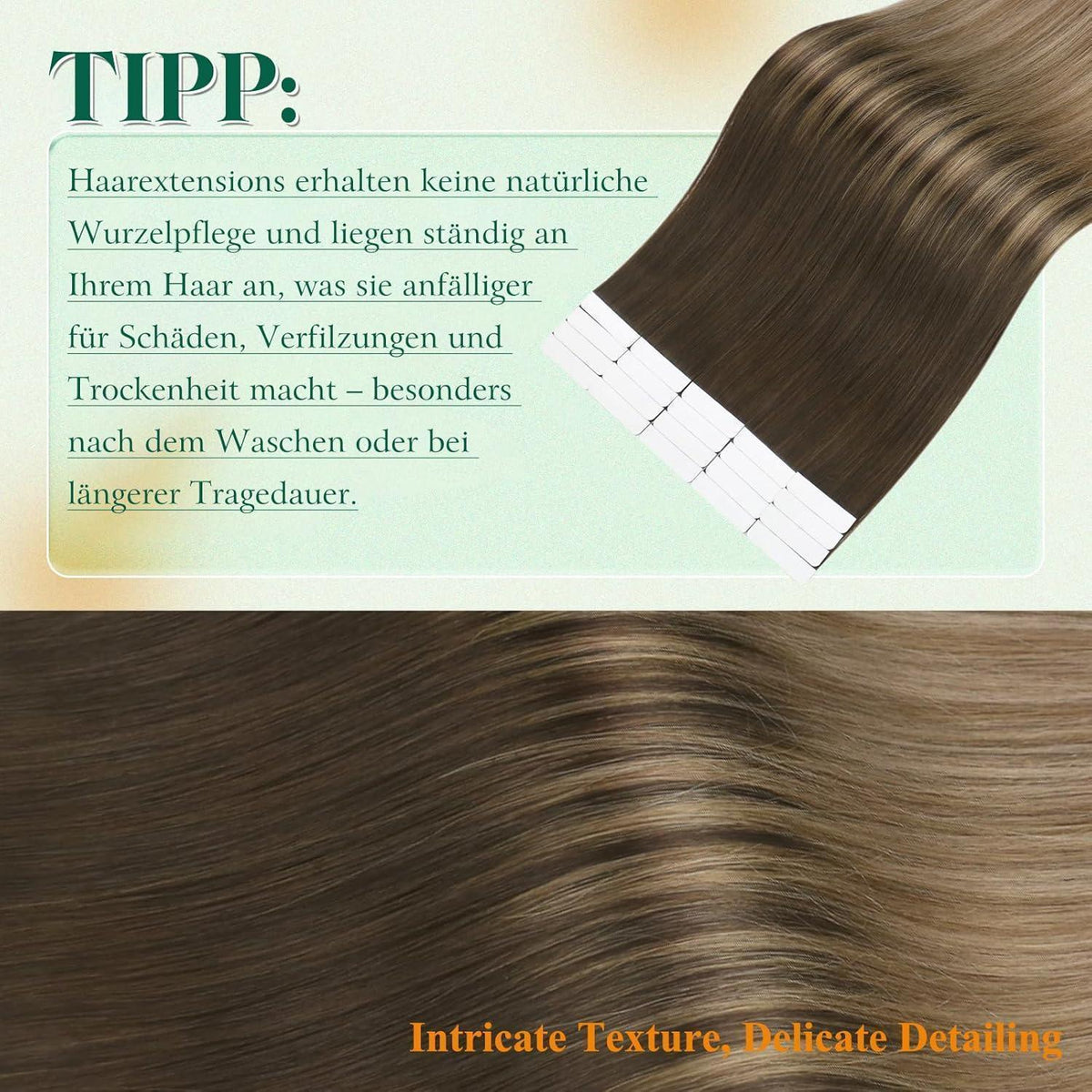 Echthaar Tape Extensions Blond Ombre 50cm