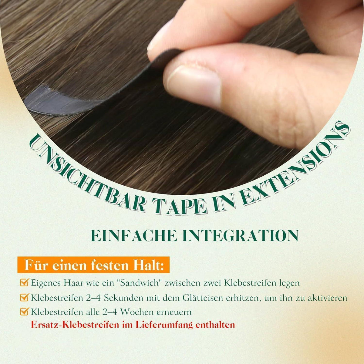 Echthaar Tape Extensions Blond Ombre 50cm
