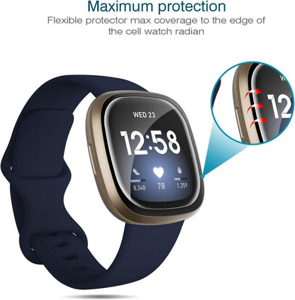6er Pack Displayschutz Fitbit Versa 3 Sense Schutzfolie Klar HD TPU Transparent