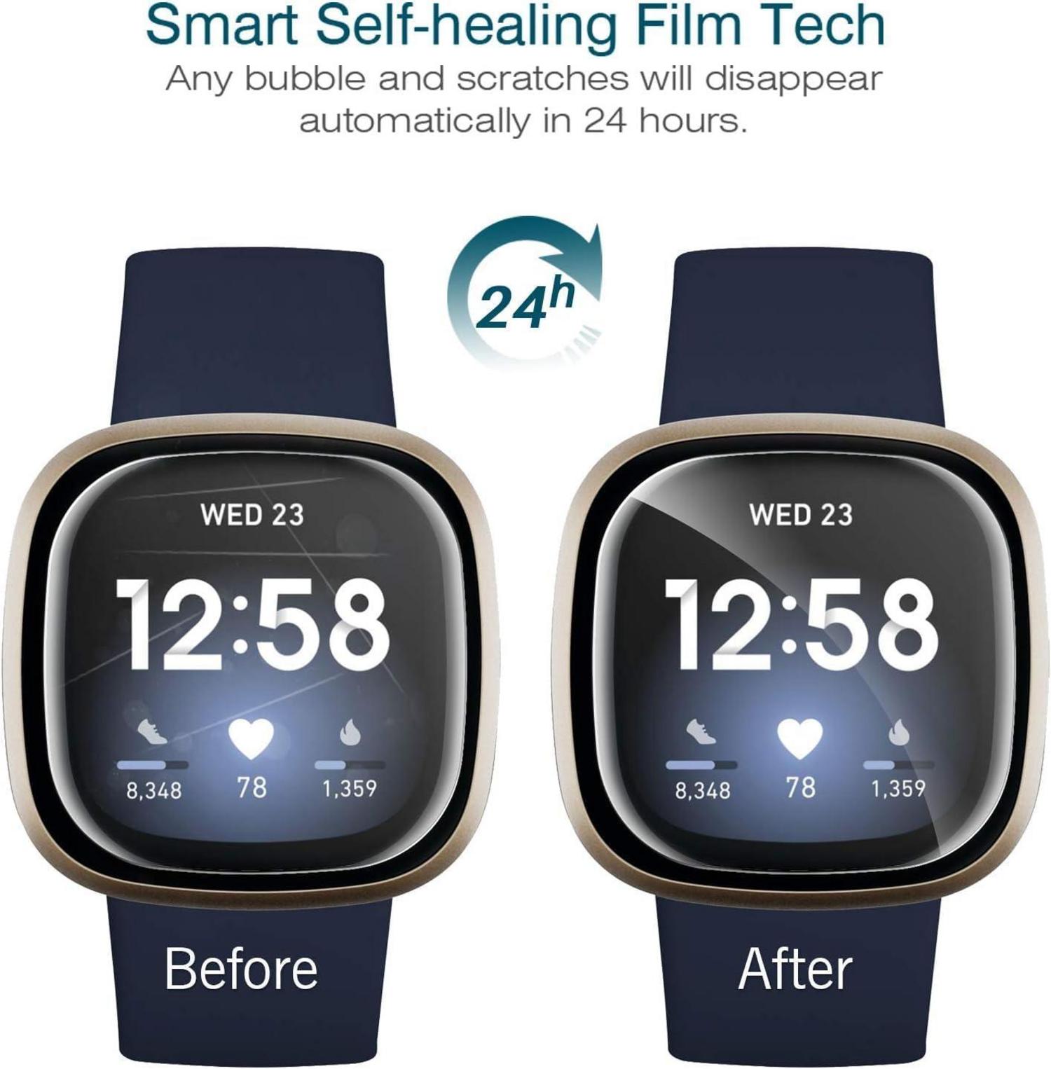 6er Set Fitbit Versa 3 Sense Schutzfolie Klar HD TPU Displayschutz
