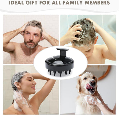 Silikon Shampoo Haarbürste 2er Set Kopfmassage Peeling Schwarz