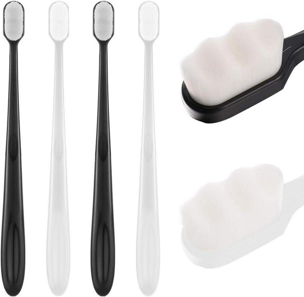 4er Pack Weiche Nano Zahnbürste 20.000 Borsten Set