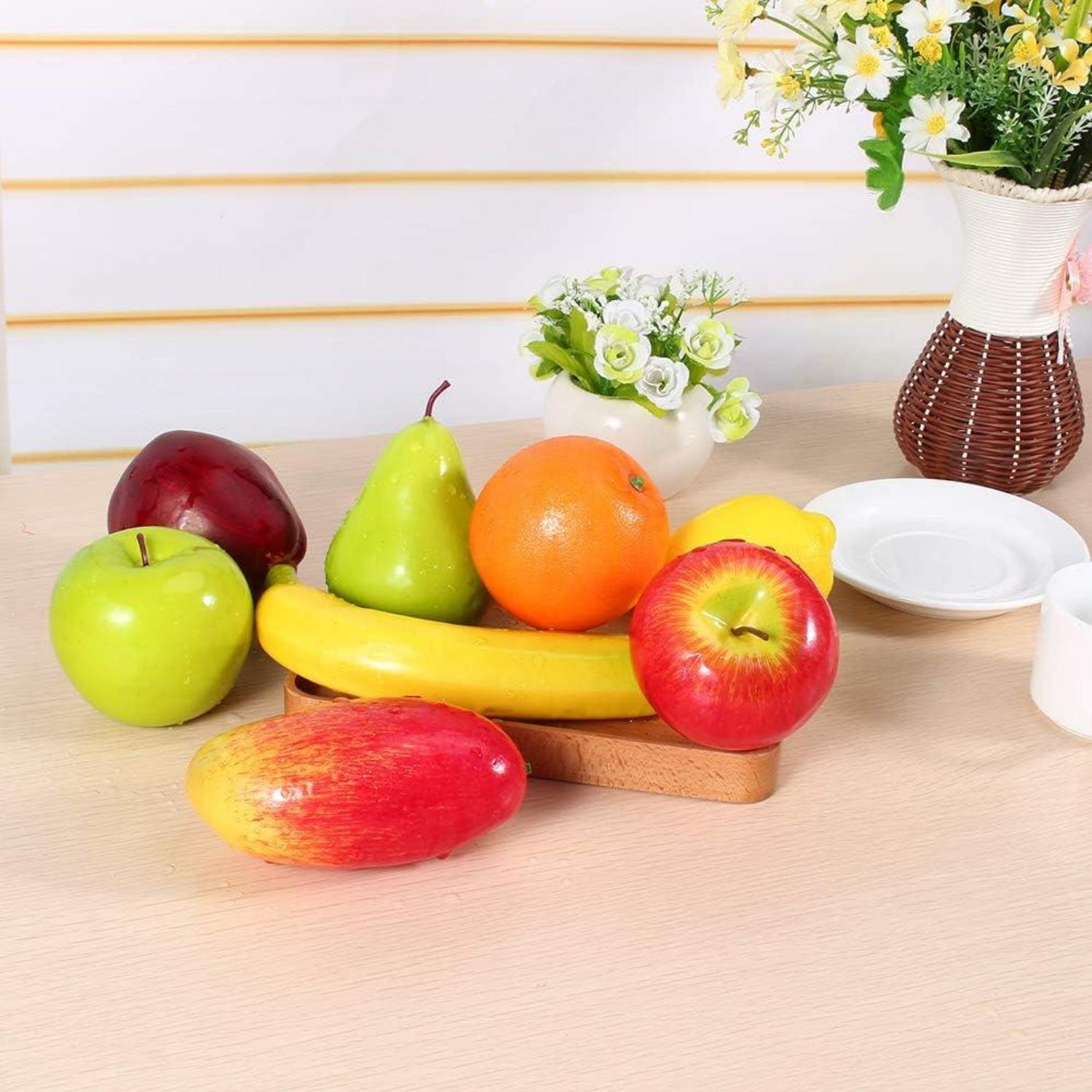 Künstliches Obst Set 8-teilig - Deko Früchte Schaumstoff