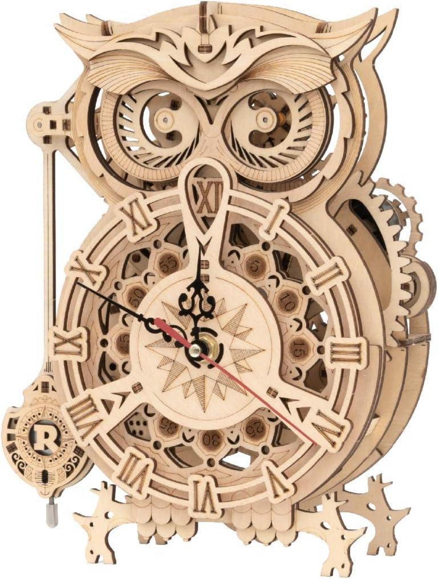 ROKR Owl Clock Modellbausatz Holz 3D Holzpuzzle Erwachsene