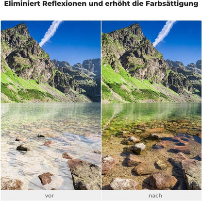 Polfilter 67mm CPL Filter mit Objektivdeckel & Reinigungstücher