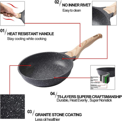 Motase Bratpfanne 20cm | Induktion Pfanne | Antihaftbeschichtet | PFOA-frei