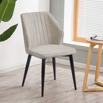 Esszimmerstühle 2er-Set Beige Ergonomisch in Lederoptik