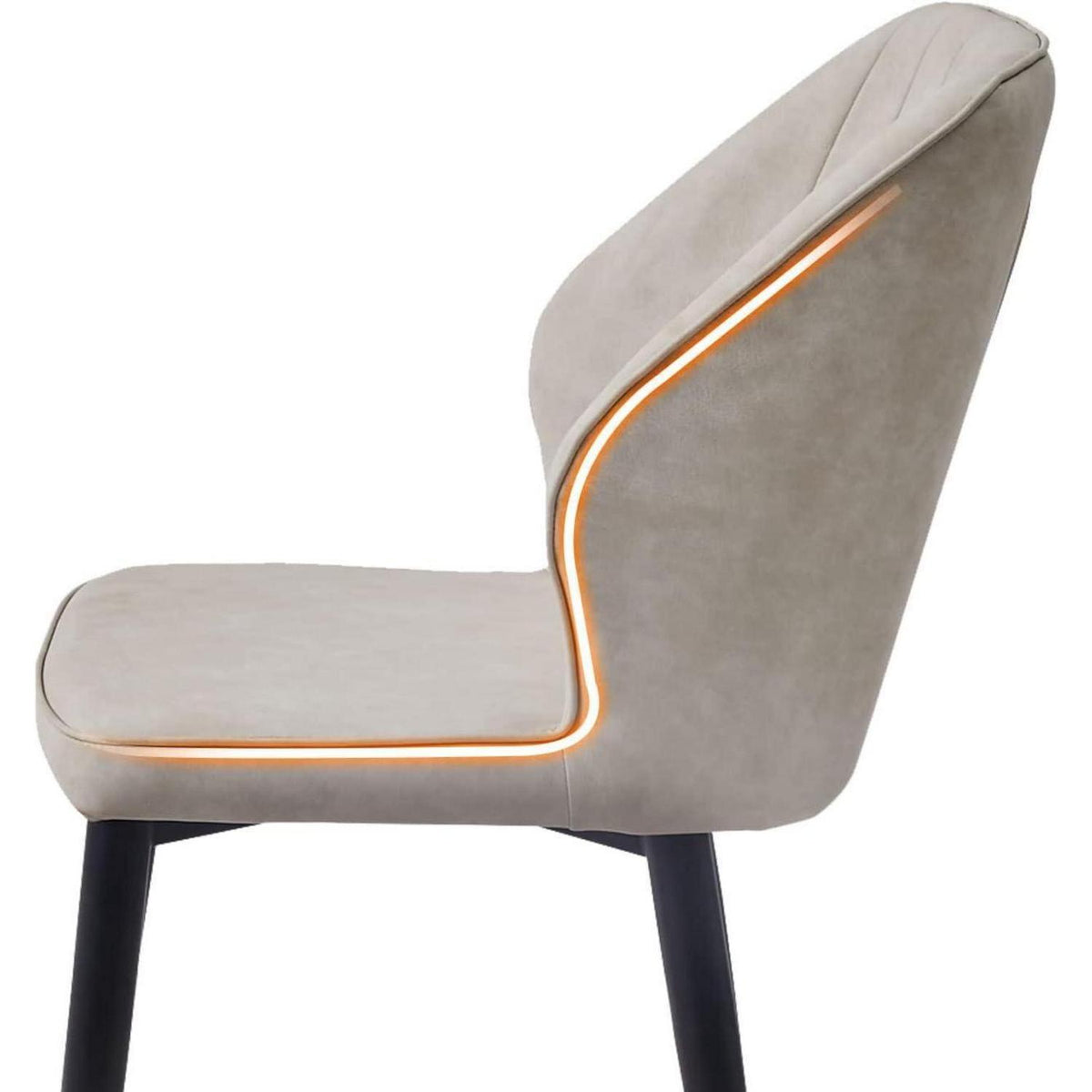 Esszimmerstühle 2er-Set Beige Ergonomisch in Lederoptik