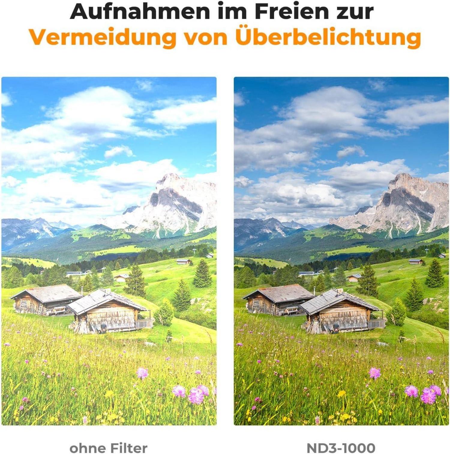 Variabler ND Filter ND3-ND1000 67mm Graufilter für Profis