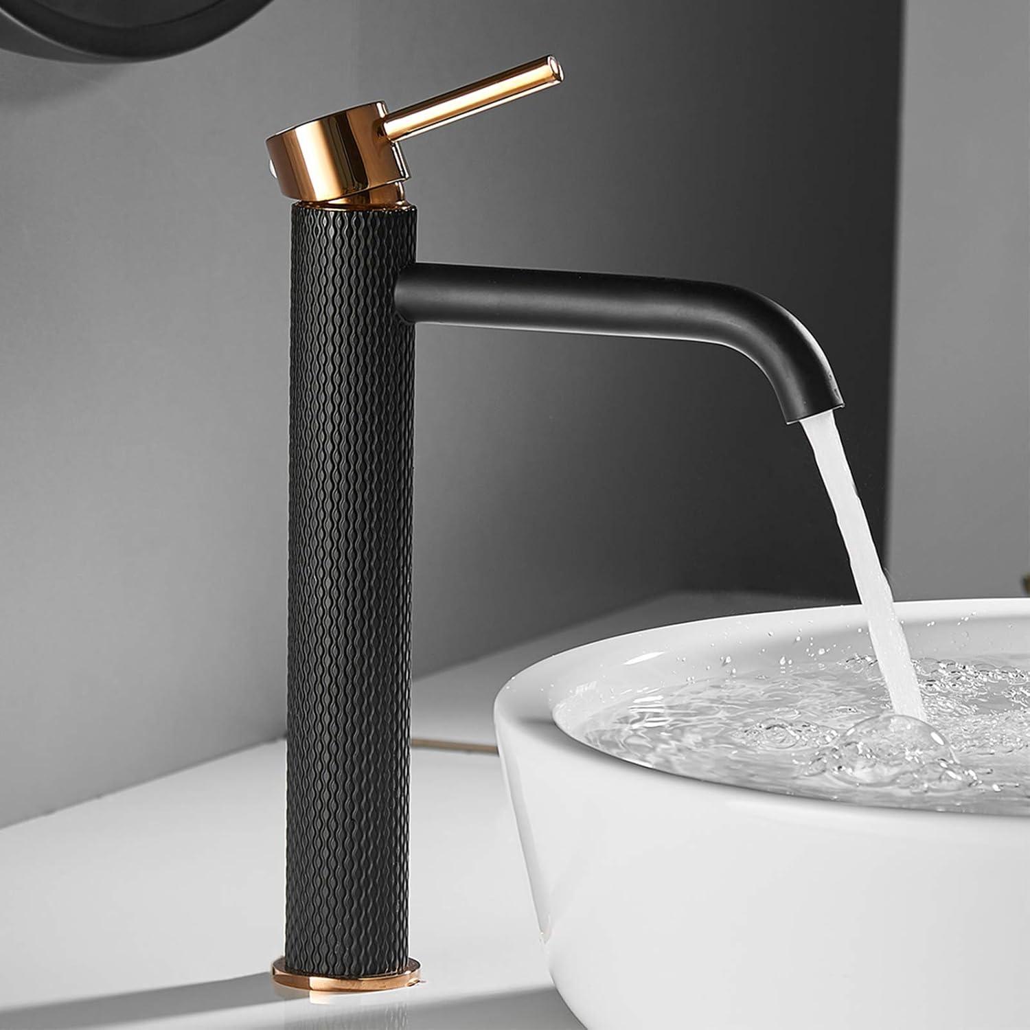 Moderne Schwarz Goldene Badarmatur Einhebel Mischbatterie