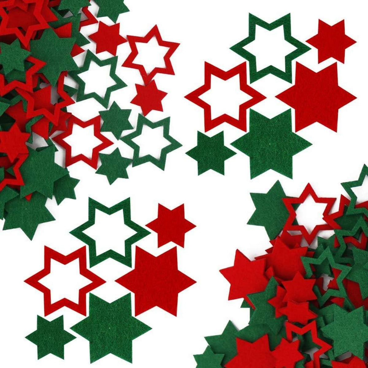 120-teiliges Weihnachtsfilzsterne Set Streudeko Deko DIY
