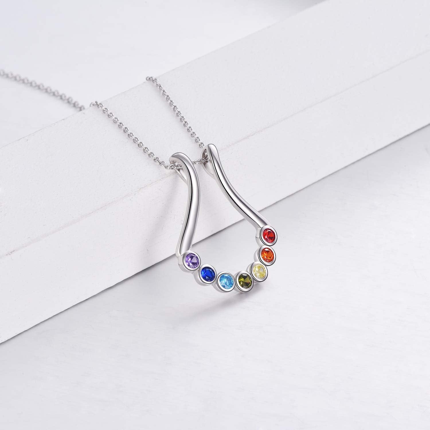 Sterling Silber 7 Chakra Ringhalter Halskette Frauen