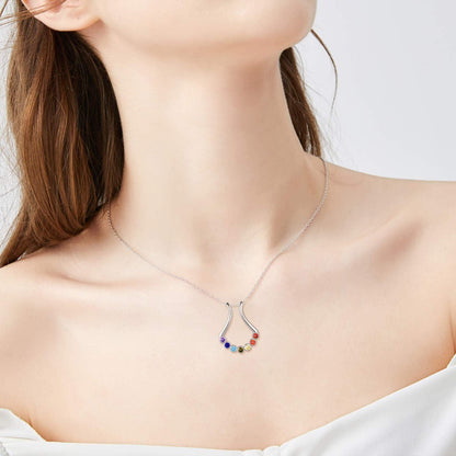 Ringhalter Halskette 925 Silber 7 Chakra Anhänger Kette Schmuck Geschenk