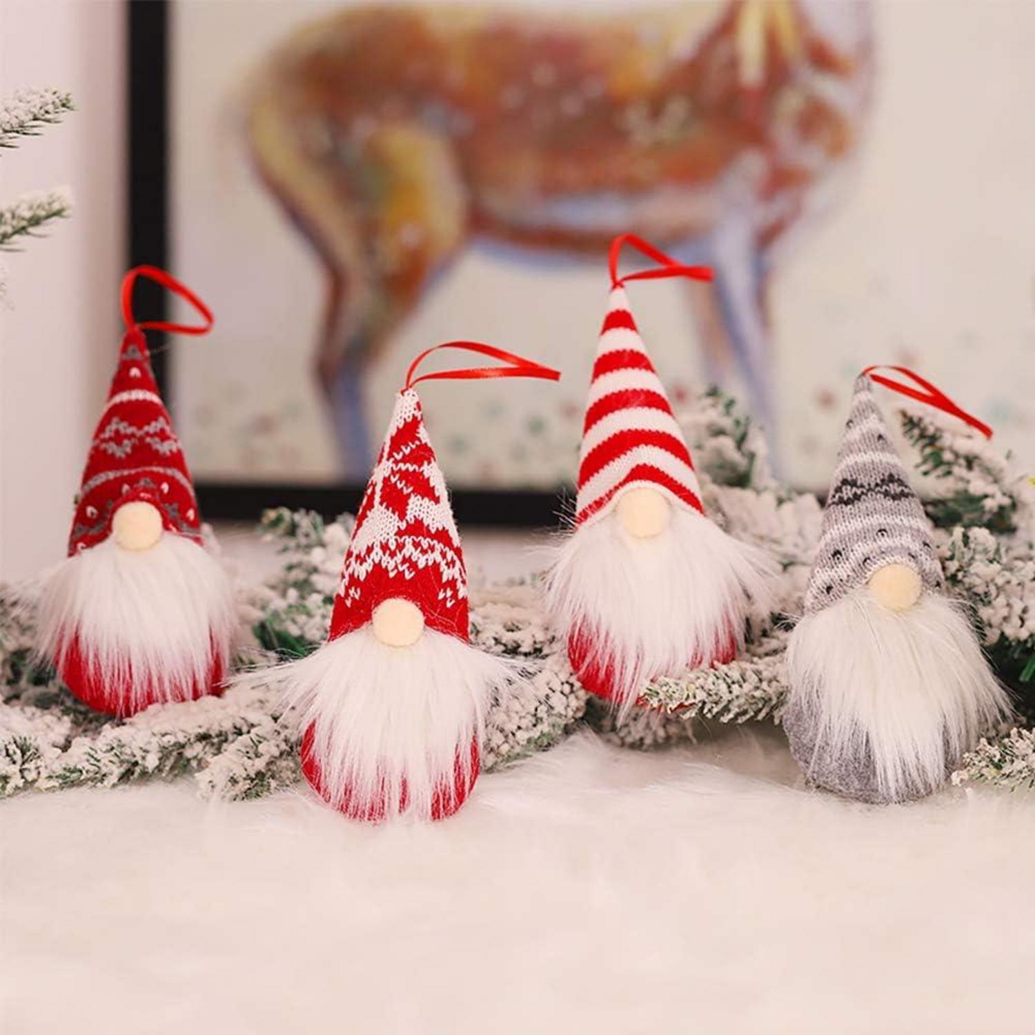Traditionelle Weihnachtsdeko Wichtel Set Plüsch Tür Anhänger