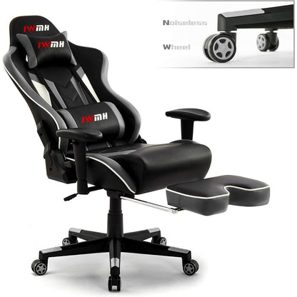 Ergonomischer Gaming Stuhl mit Fußstütze und
