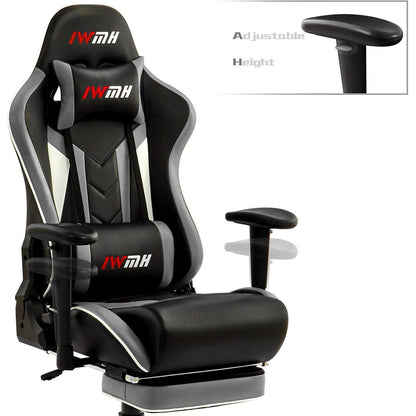 Ergonomischer Gaming Stuhl mit Fußstütze und