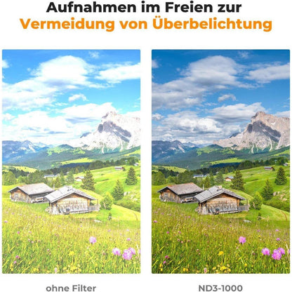 Variabler ND-Filter 82mm ND3-ND1000 (1.5-10 Blendenstufen)