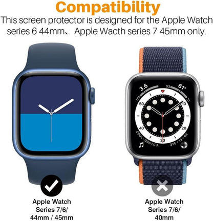 Schutzfolie für Apple Watch 7 45mm/6/SE/5/4 44mm, 8er Pack